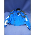 Large Scoyco Blue Motorcycle Waterproof Jacket w Inside Pads